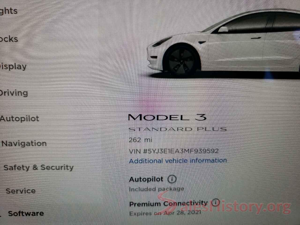 5YJ3E1EA3MF939592 2021 TESLA MODEL 3