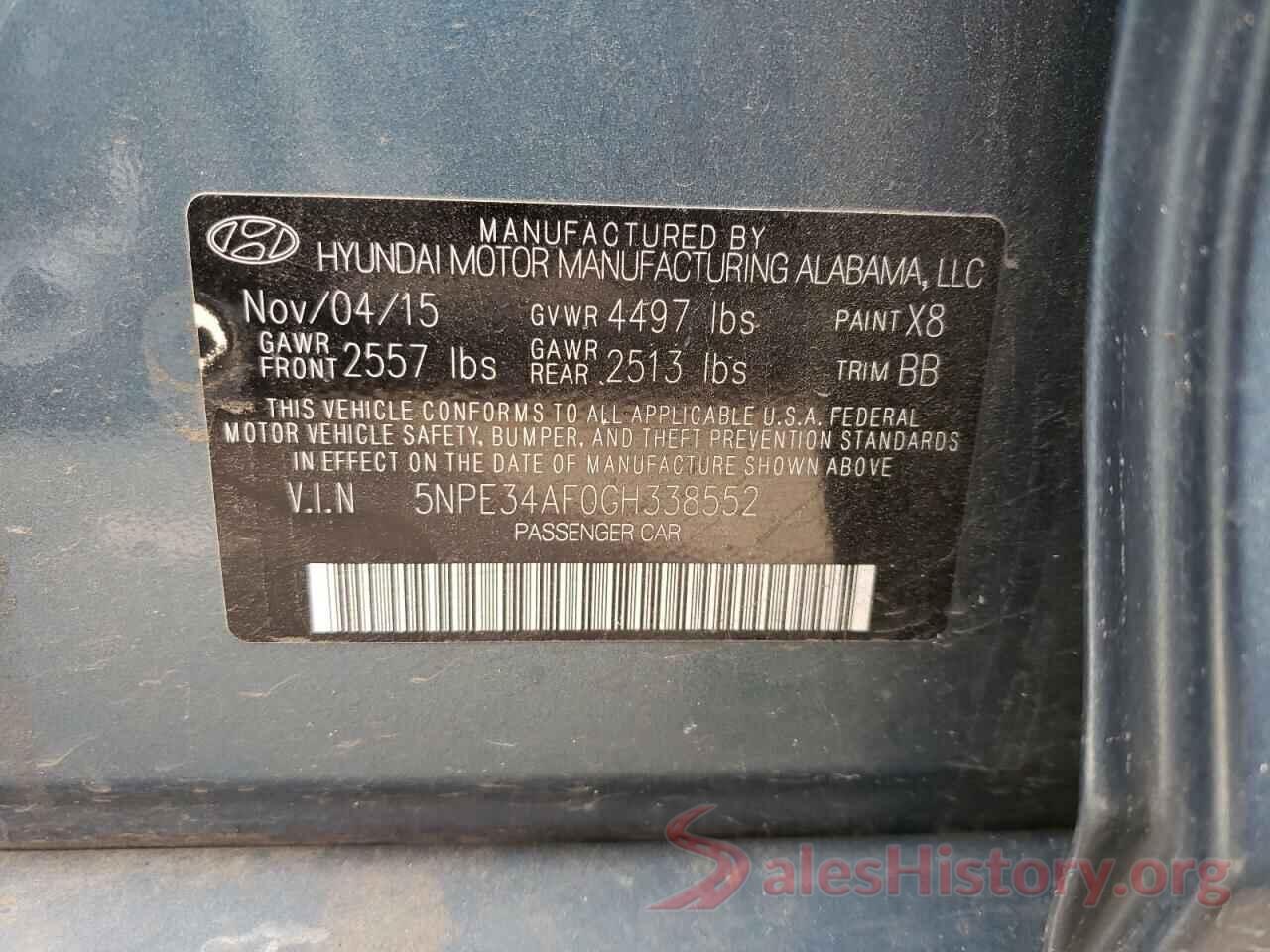 5NPE34AF0GH338552 2016 HYUNDAI SONATA