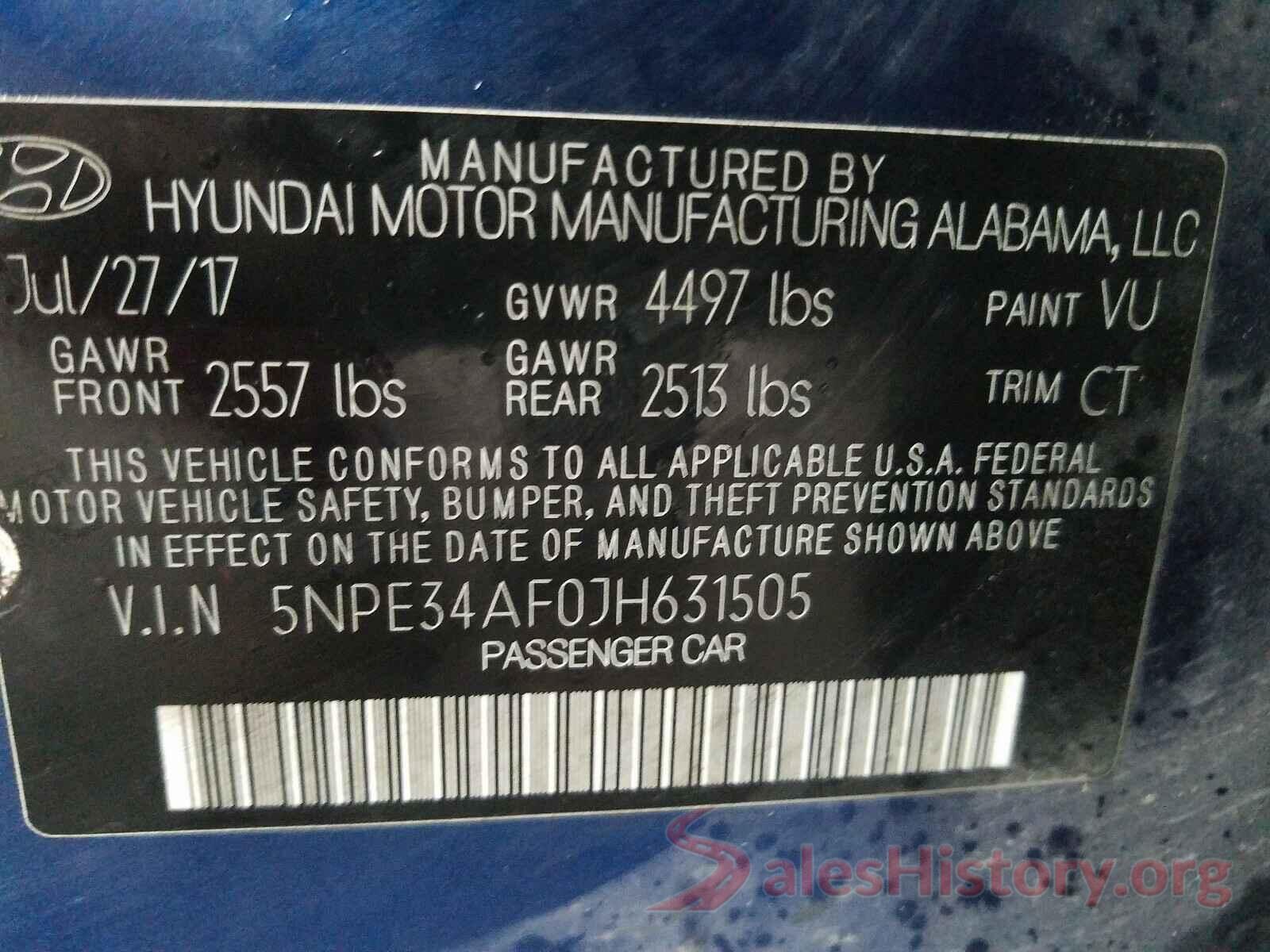 5NPE34AF0JH631505 2018 HYUNDAI SONATA