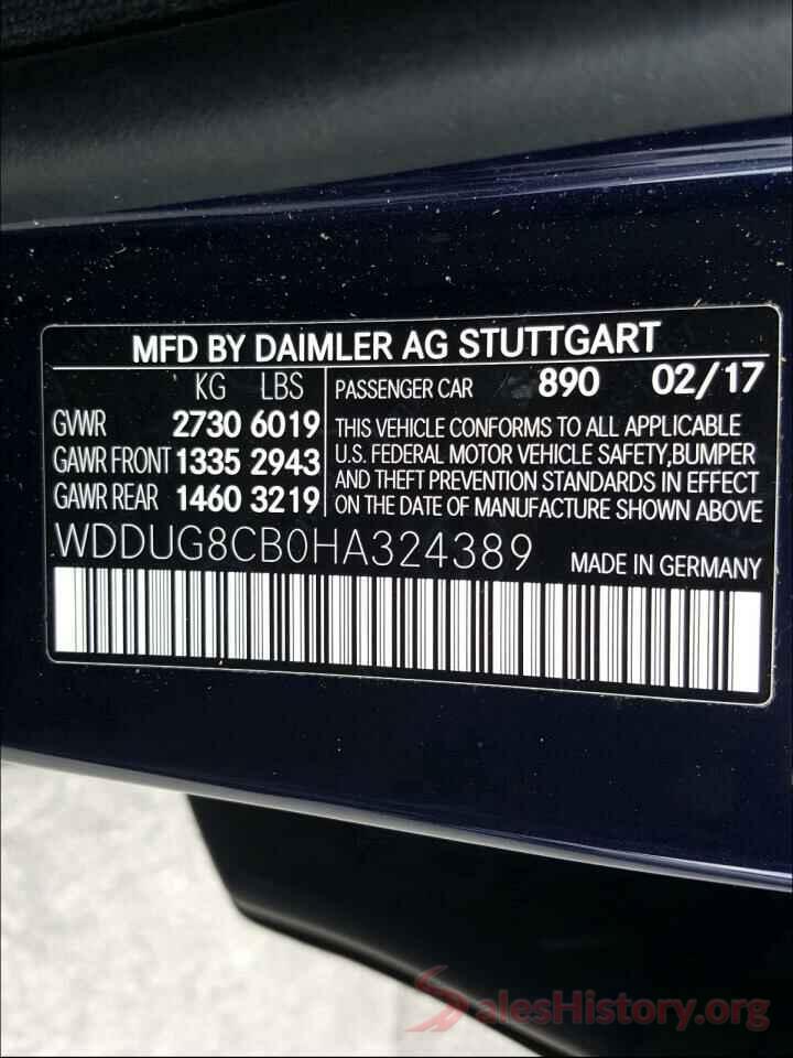 WDDUG8CB0HA324389 2017 MERCEDES-BENZ S CLASS