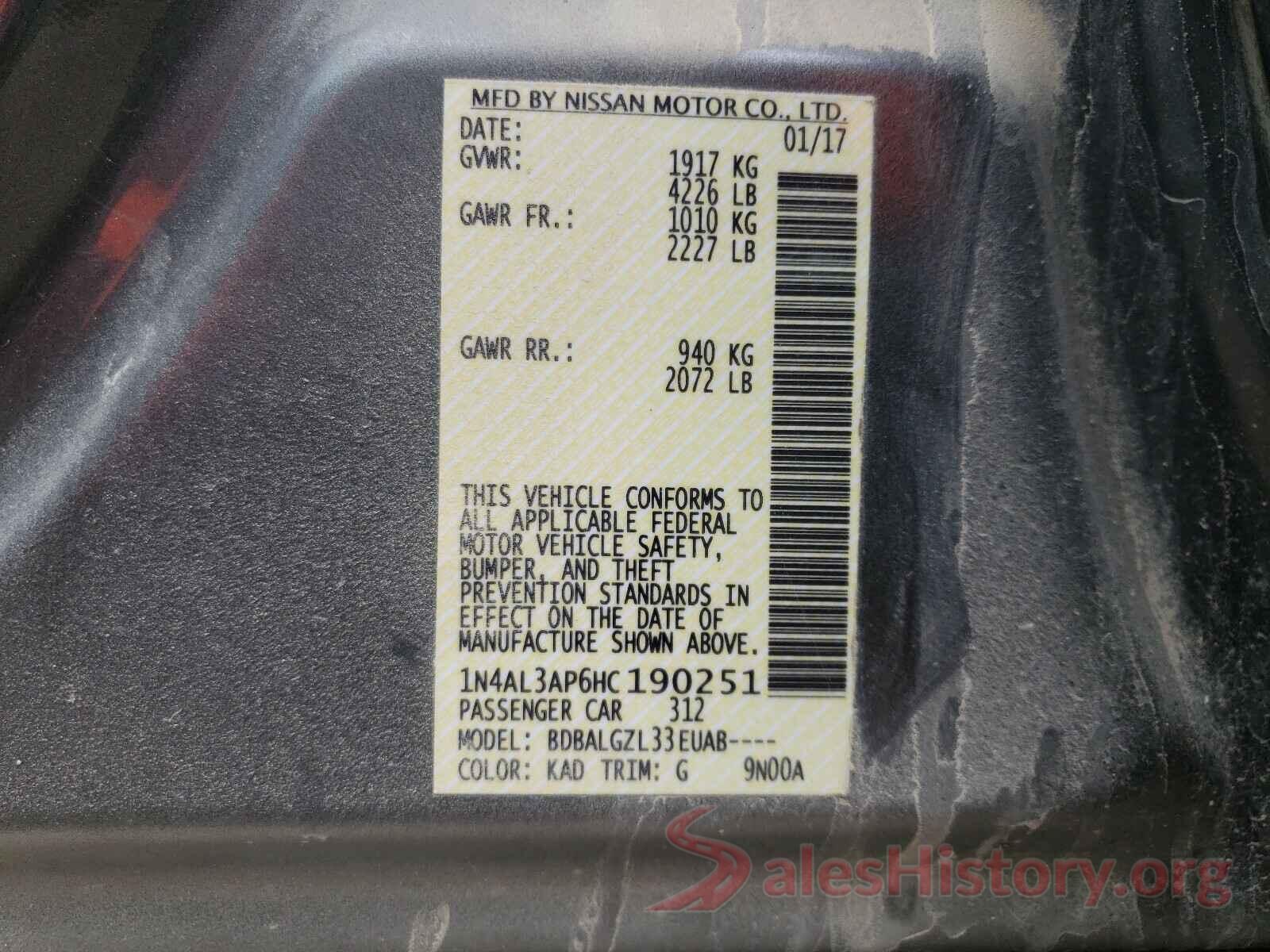 1N4AL3AP6HC190251 2017 NISSAN ALTIMA