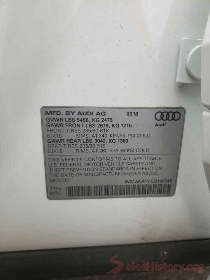 WA1ANAFY7J2156545 2018 AUDI Q5