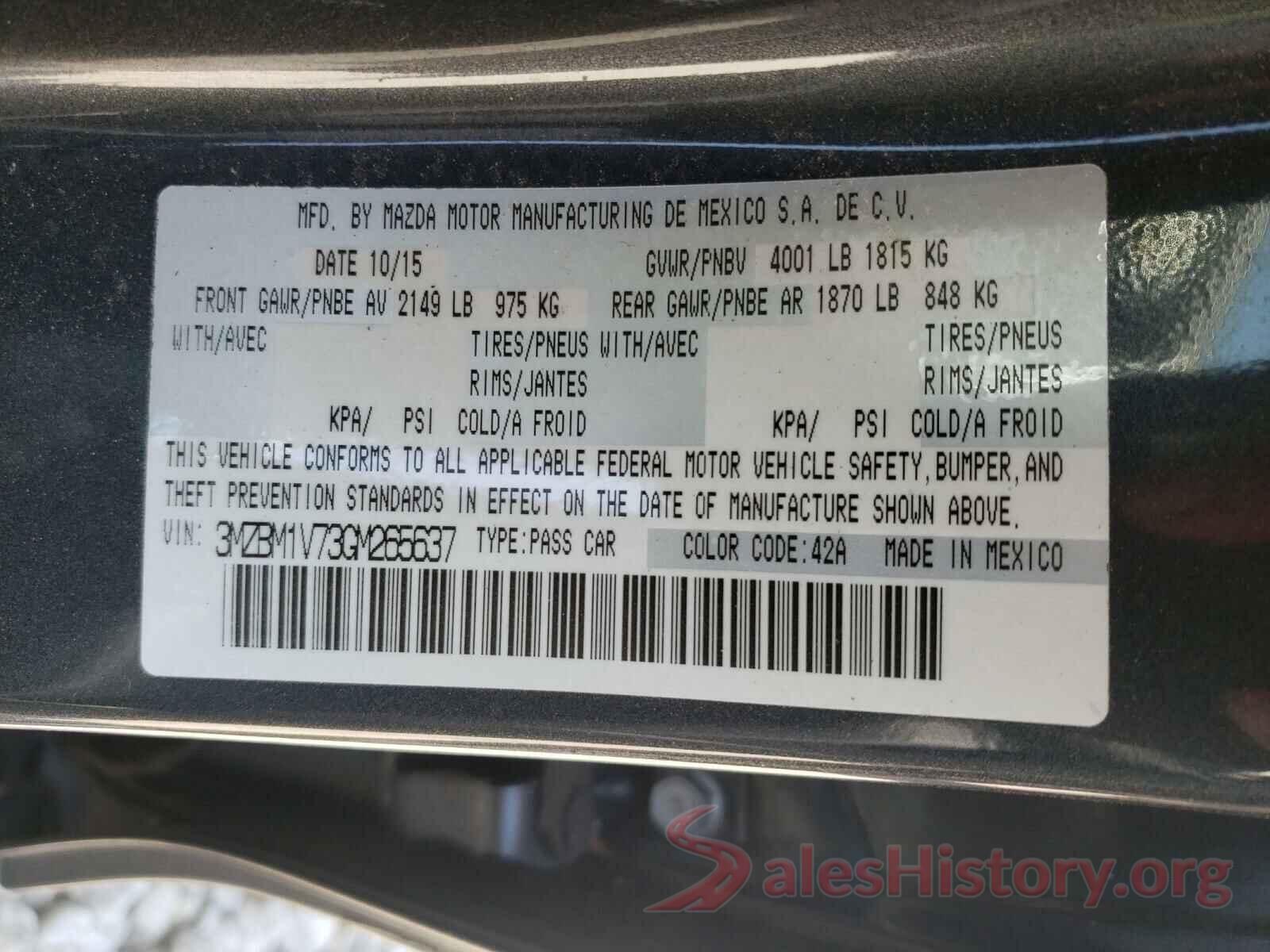 3MZBM1V73GM265637 2016 MAZDA 3