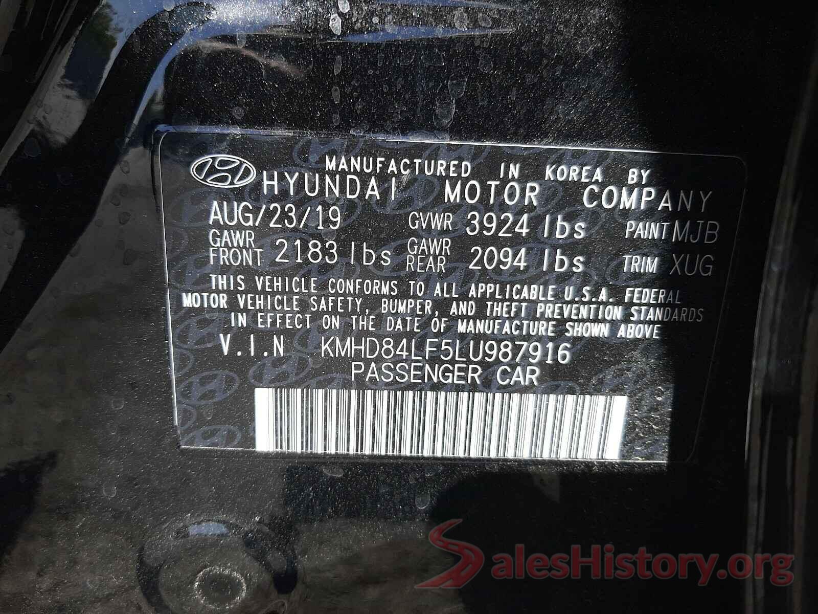 KMHD84LF5LU987916 2020 HYUNDAI ELANTRA