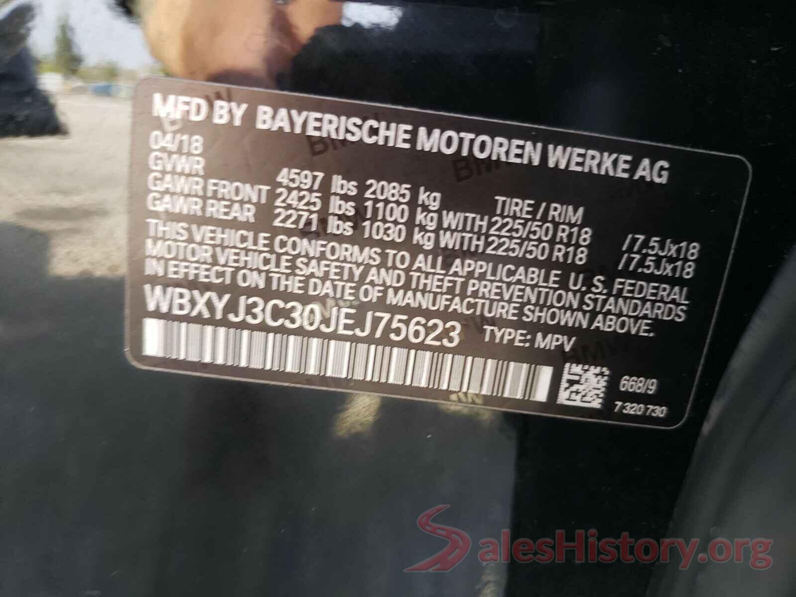 WBXYJ3C30JEJ75623 2018 BMW X2