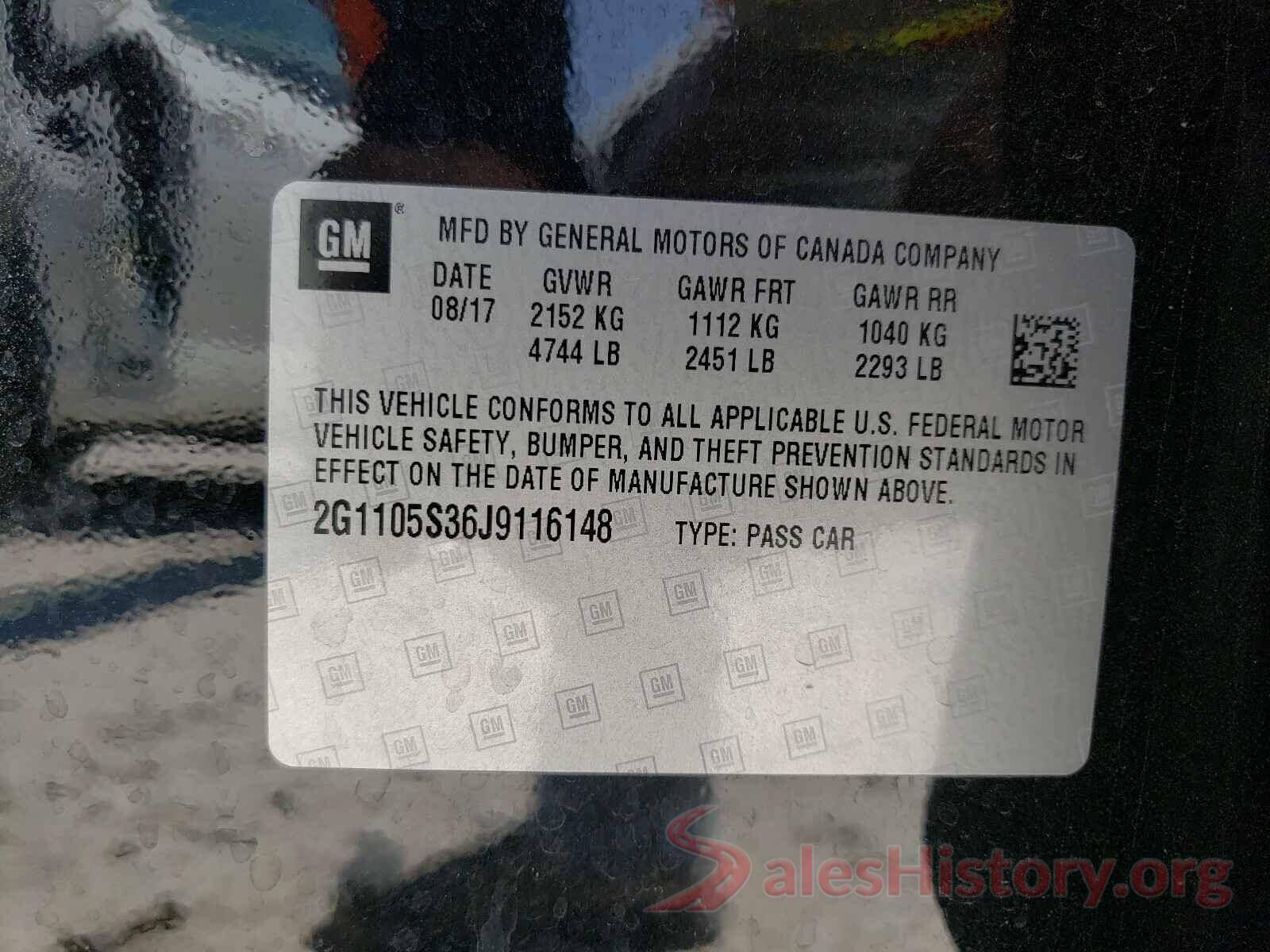 2G1105S36J9116148 2018 CHEVROLET IMPALA