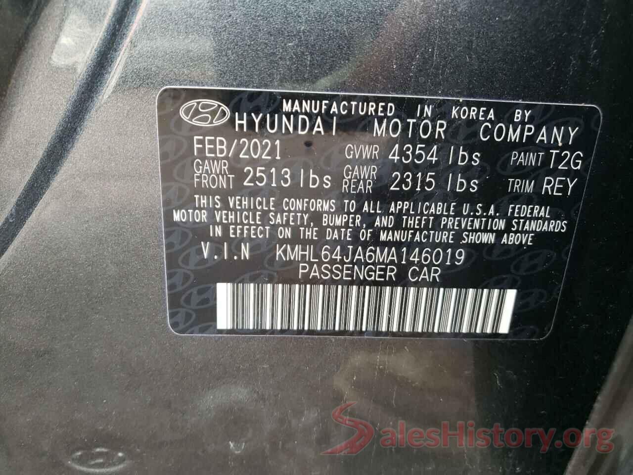 KMHL64JA6MA146019 2021 HYUNDAI SONATA