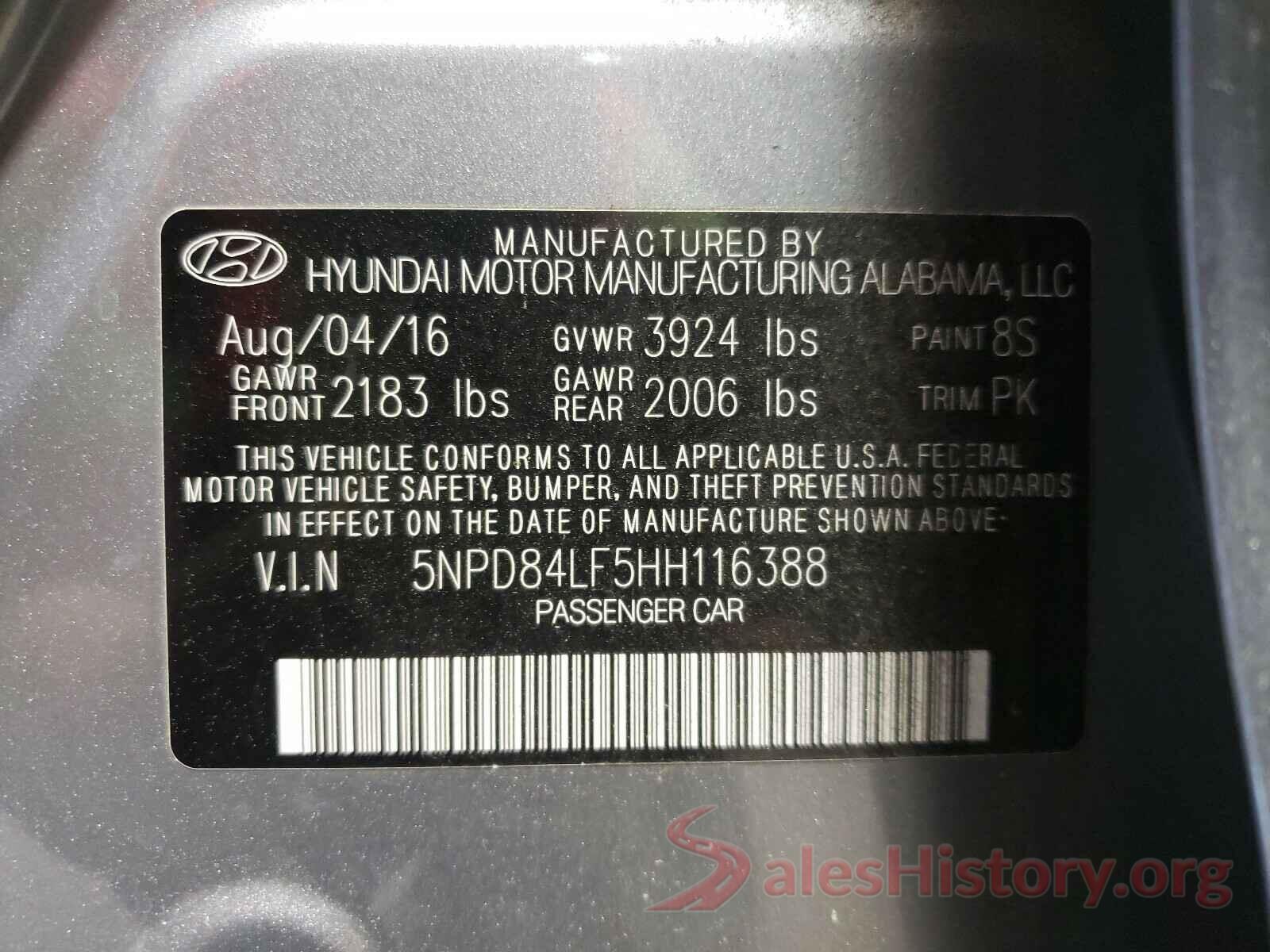 5NPD84LF5HH116388 2017 HYUNDAI ELANTRA