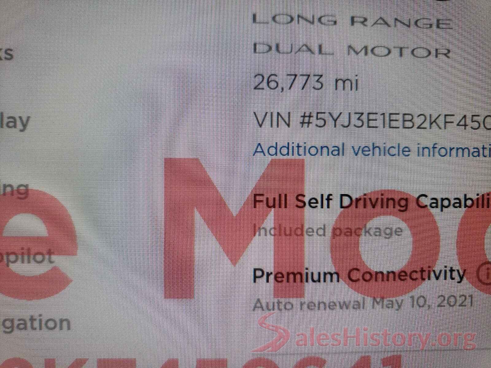 5YJ3E1EB2KF450641 2019 TESLA MODEL 3