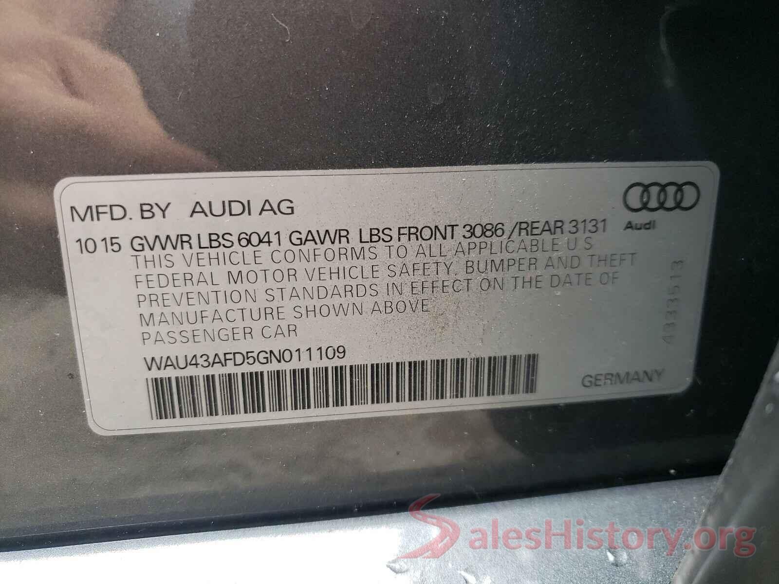 WAU43AFD5GN011109 2016 AUDI A8