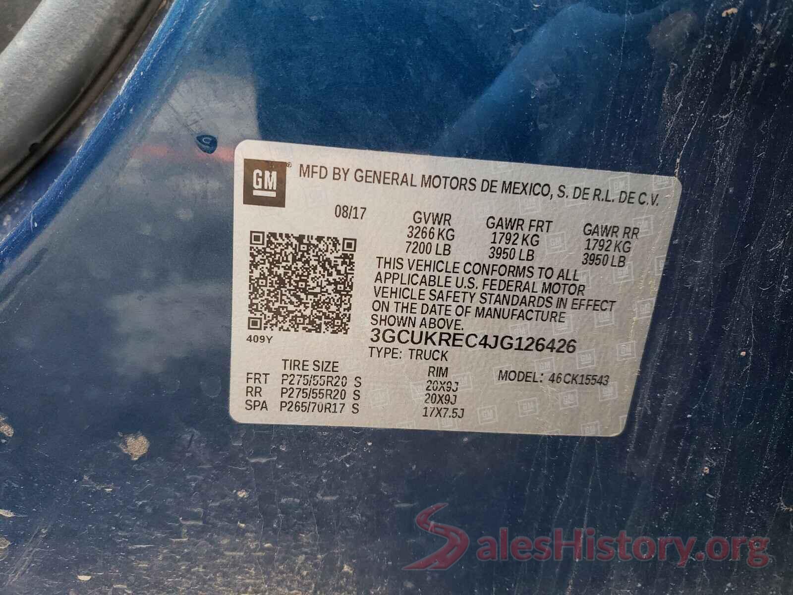 3GCUKREC4JG126426 2018 CHEVROLET SILVERADO