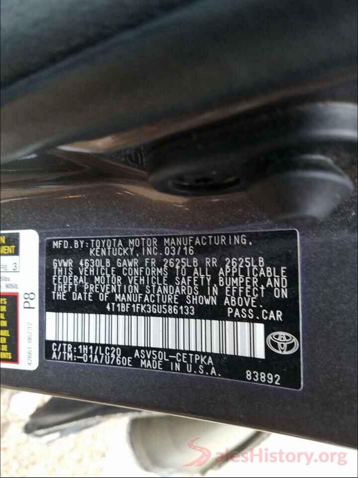 4T1BF1FK3GU586133 2016 TOYOTA CAMRY