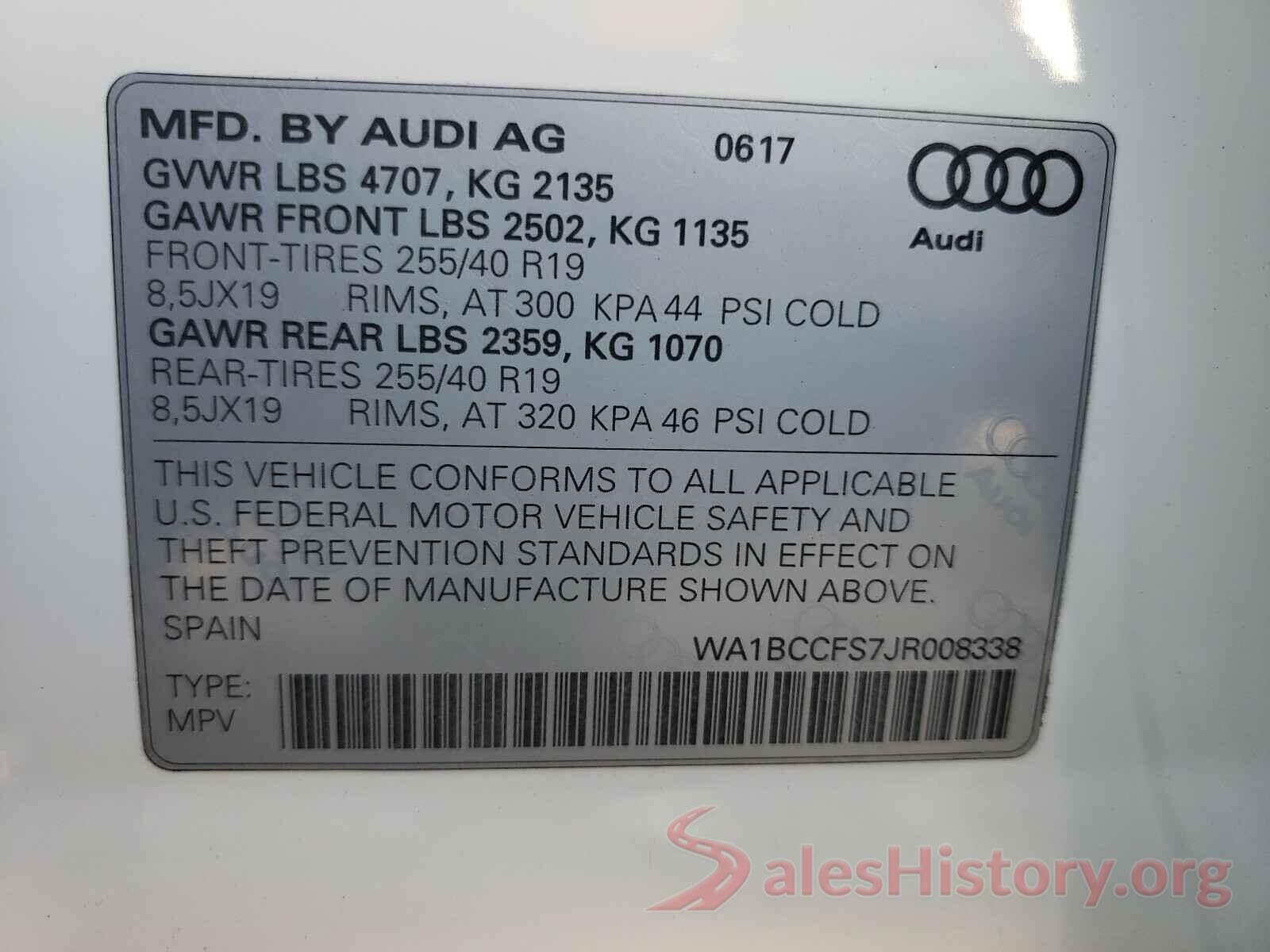 WA1BCCFS7JR008338 2018 AUDI Q3