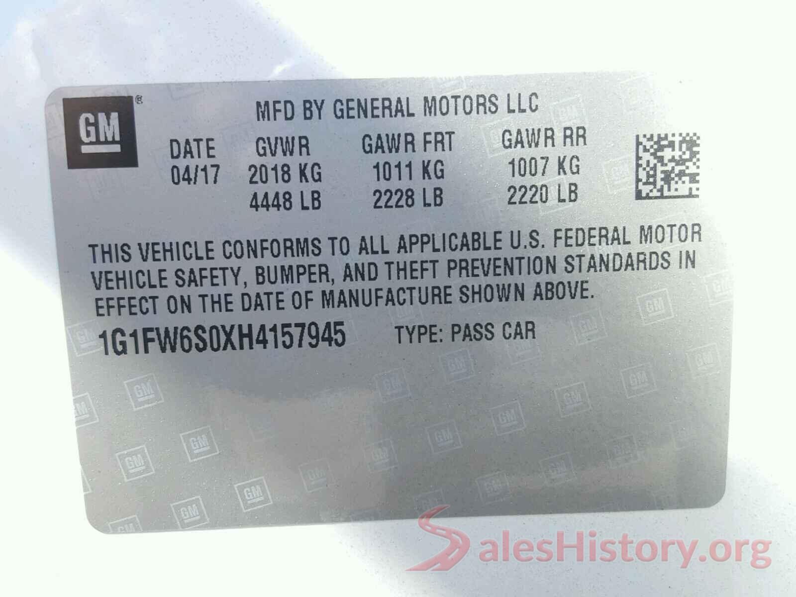 1G1FW6S0XH4157945 2017 CHEVROLET BOLT