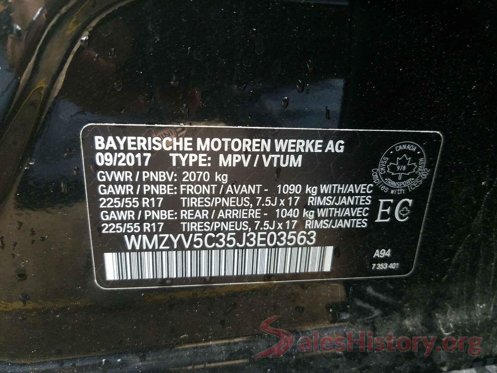 WMZYV5C35J3E03563 2018 MINI COOPER