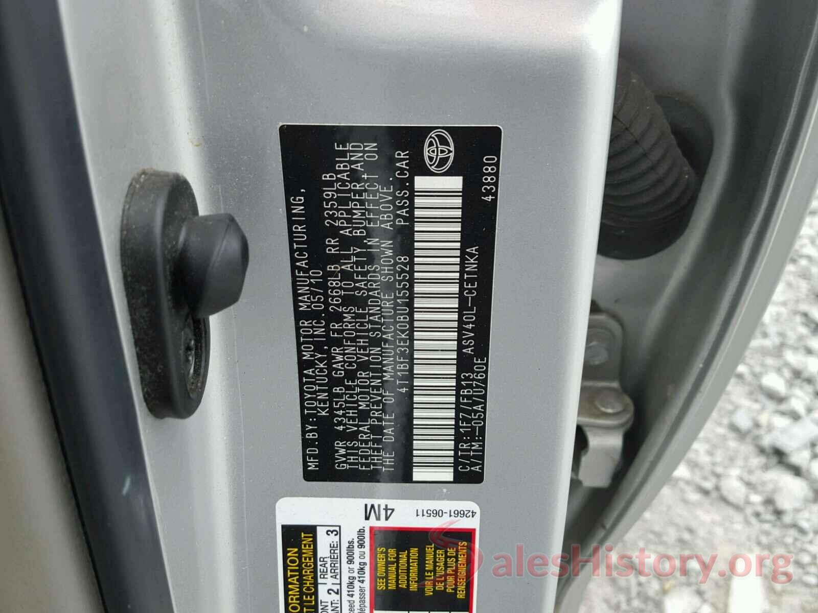 4T1BF3EK0BU155528 2011 TOYOTA CAMRY BASE