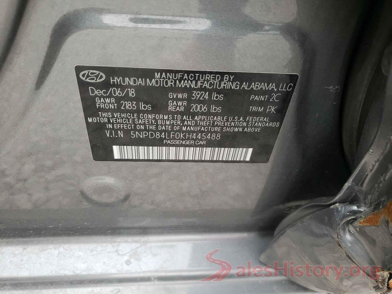 5NPD84LF0KH445488 2019 HYUNDAI ELANTRA