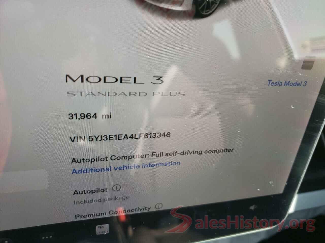 5YJ3E1EA4LF613346 2020 TESLA MODEL 3