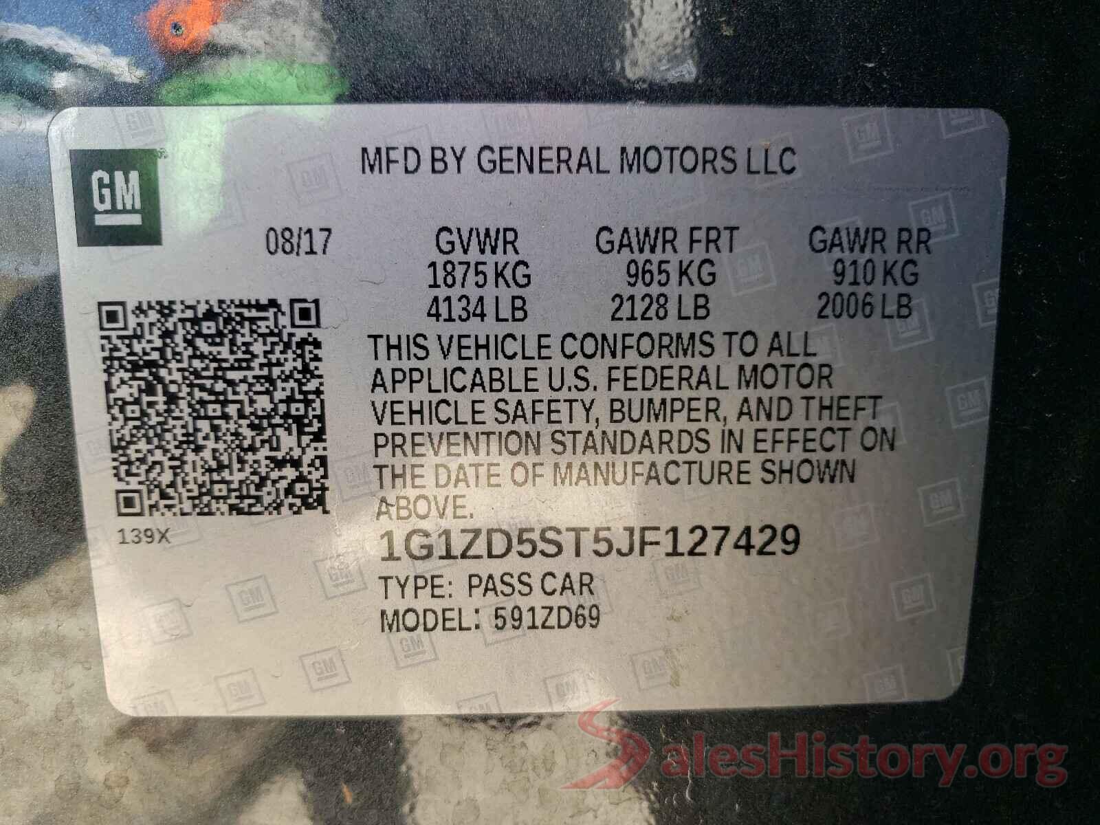 1G1ZD5ST5JF127429 2018 CHEVROLET MALIBU