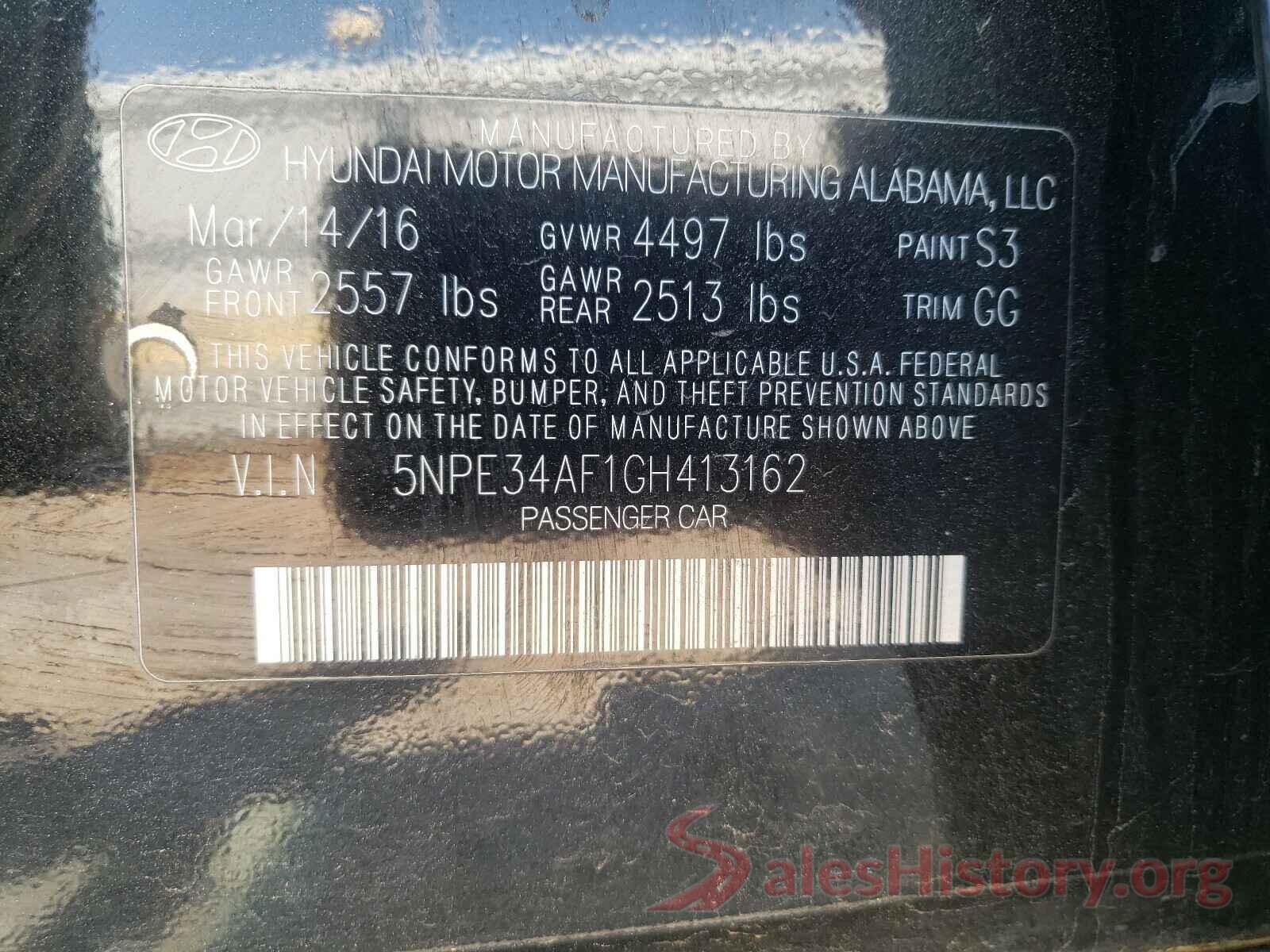 5NPE34AF1GH413162 2016 HYUNDAI SONATA