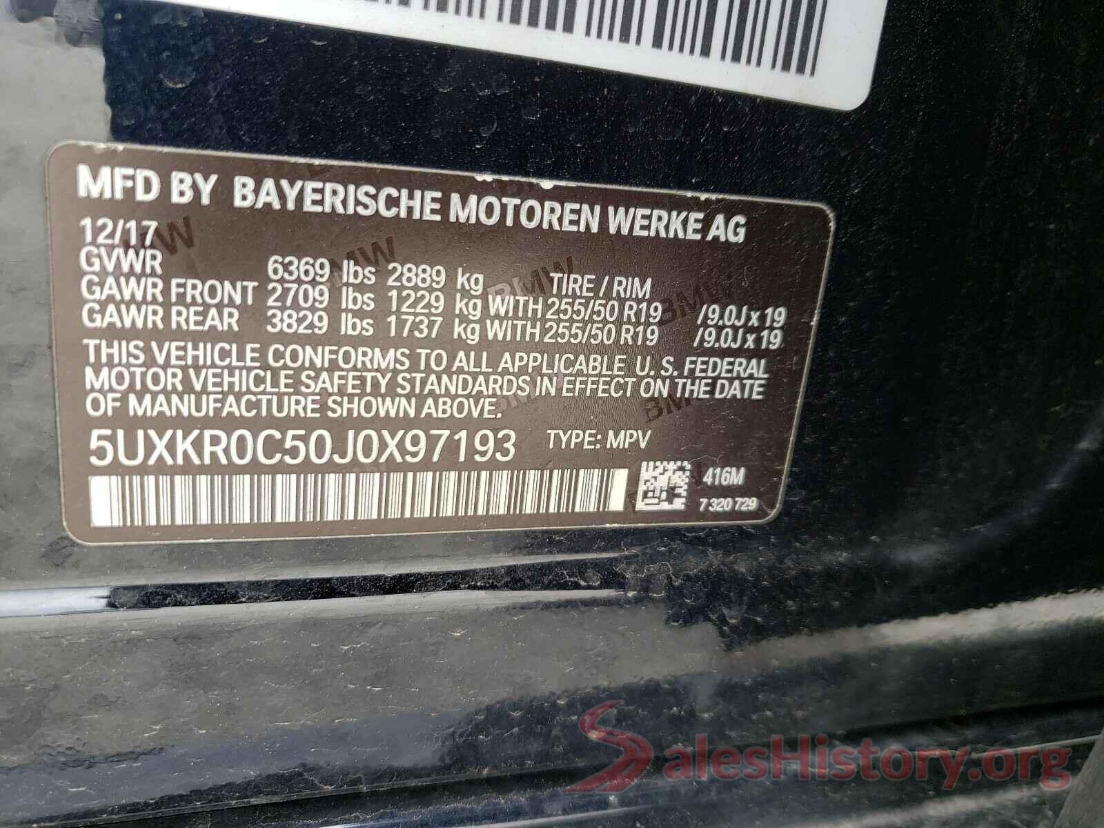 5UXKR0C50J0X97193 2018 BMW X5