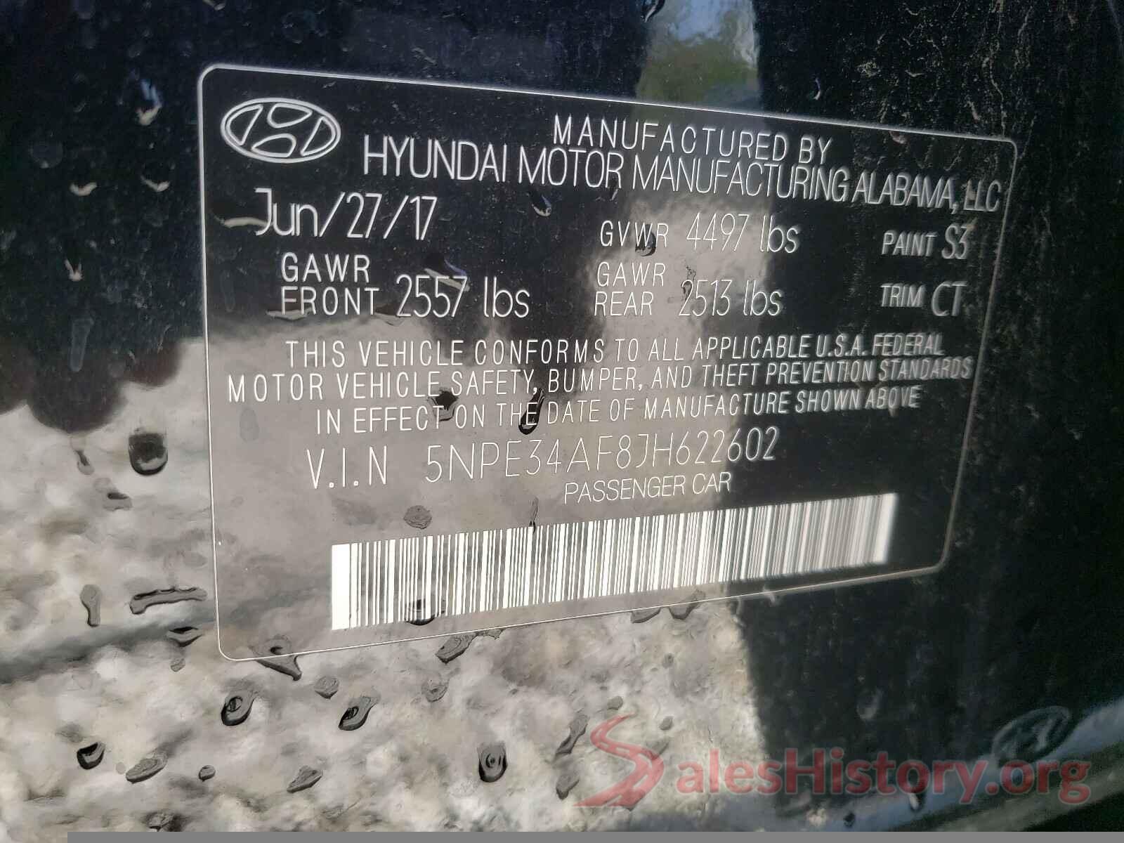 5NPE34AF8JH622602 2018 HYUNDAI SONATA