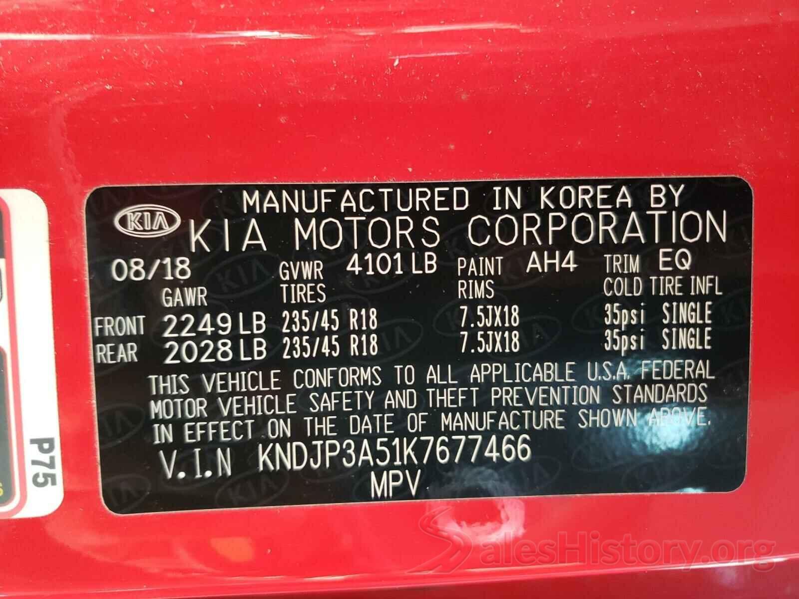 KNDJP3A51K7677466 2019 KIA SOUL