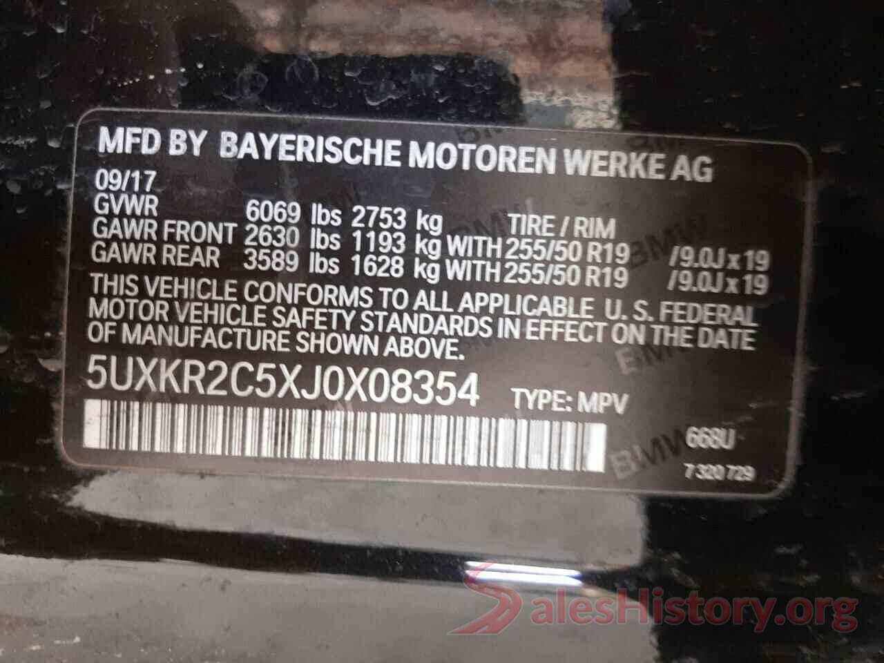 5UXKR2C5XJ0X08354 2018 BMW X5