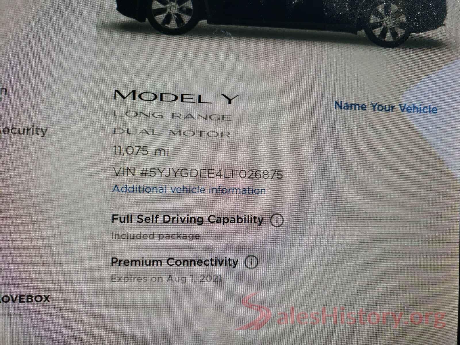 5YJYGDEE4LF026875 2020 TESLA MODEL Y