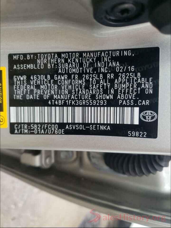 4T4BF1FK3GR559293 2016 TOYOTA CAMRY