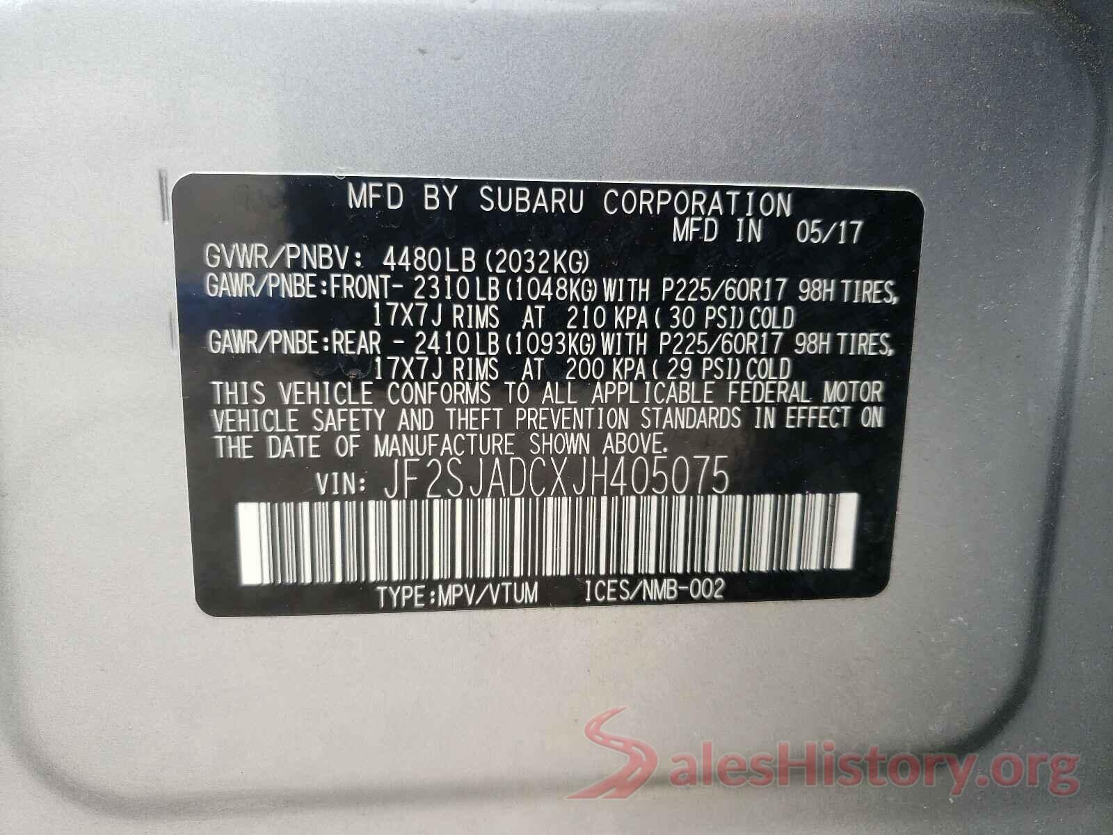 JF2SJADCXJH405075 2018 SUBARU FORESTER