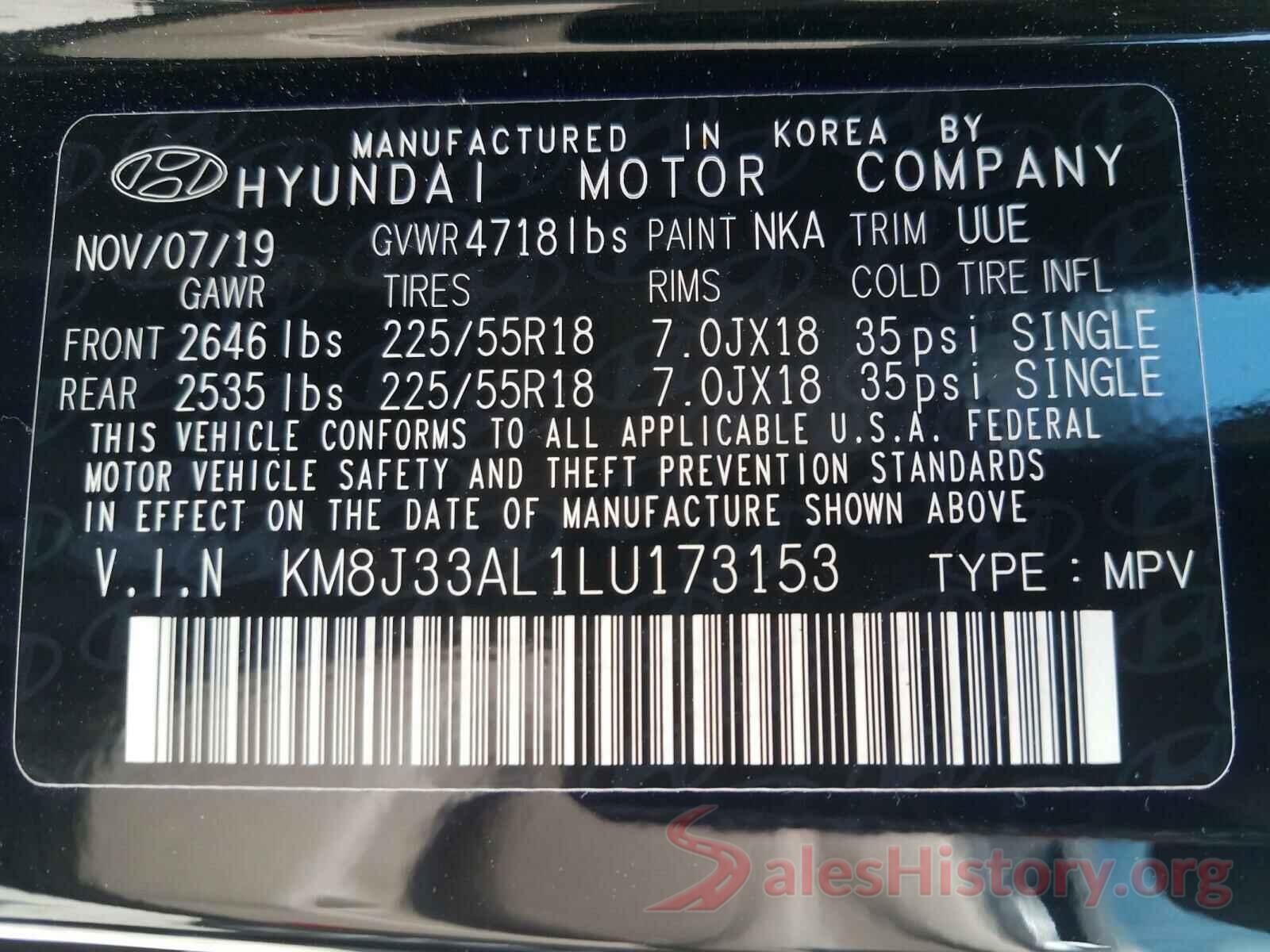 KM8J33AL1LU173153 2020 HYUNDAI TUCSON