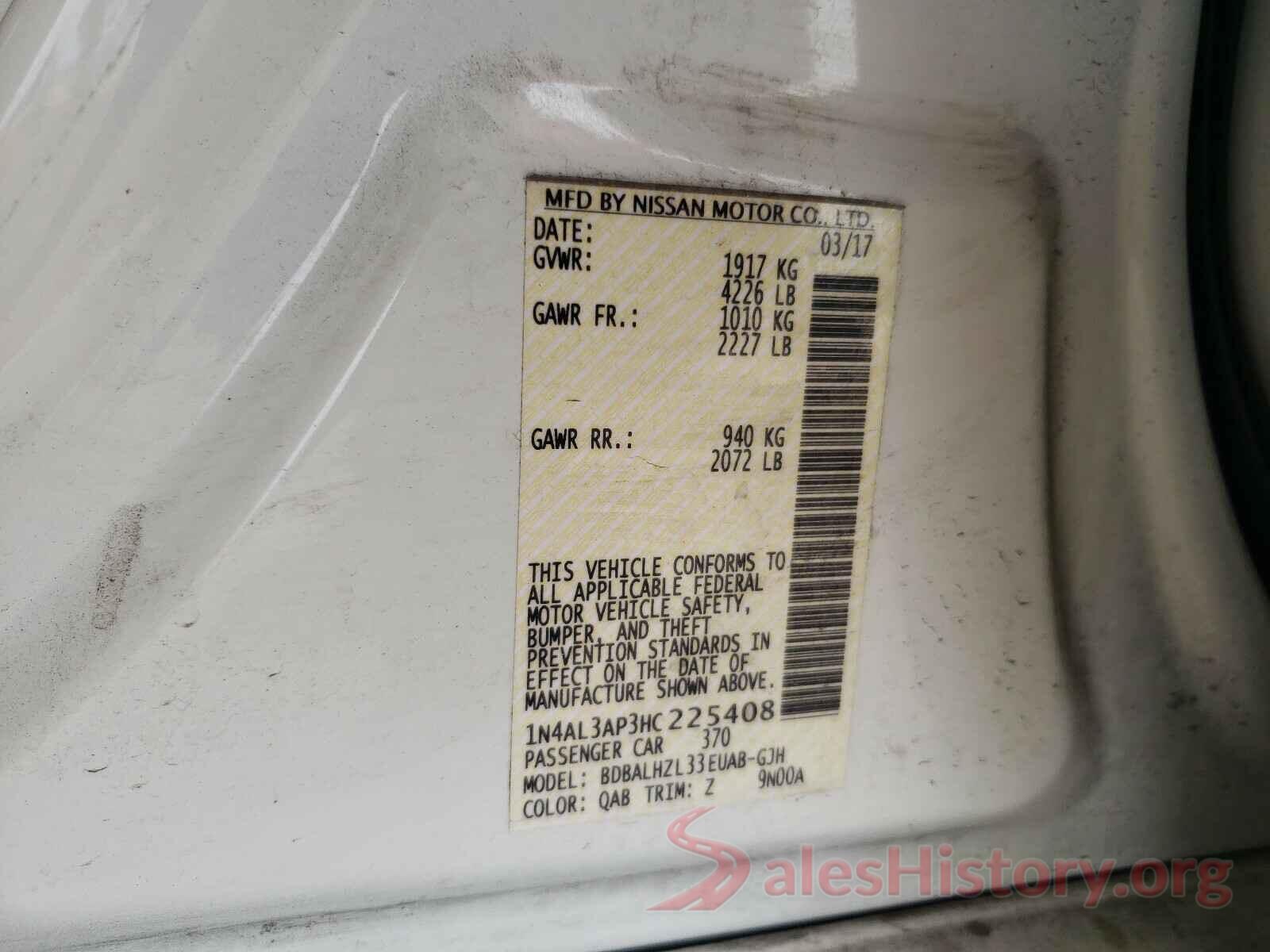 1N4AL3AP3HC225408 2017 NISSAN ALTIMA