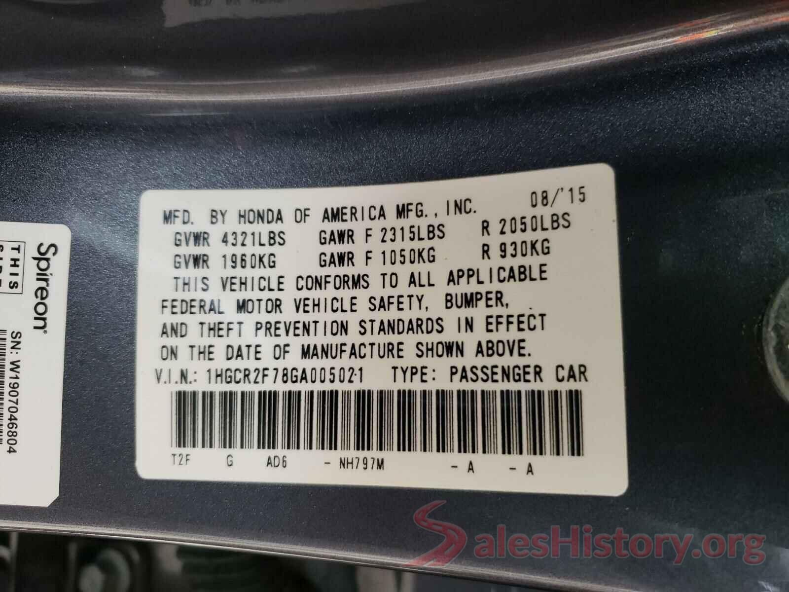 1HGCR2F78GA005021 2016 HONDA ACCORD