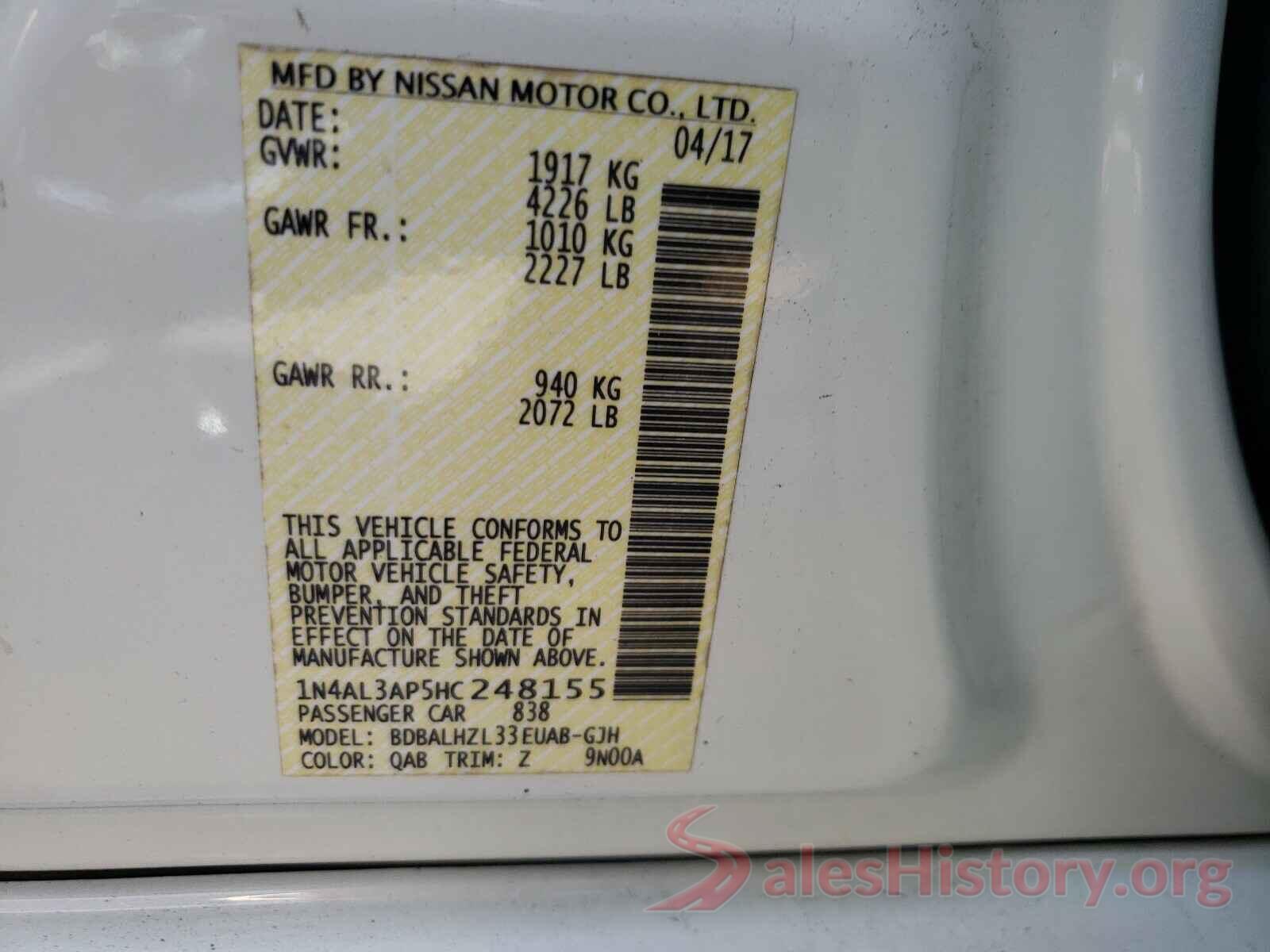 1N4AL3AP5HC248155 2017 NISSAN ALTIMA