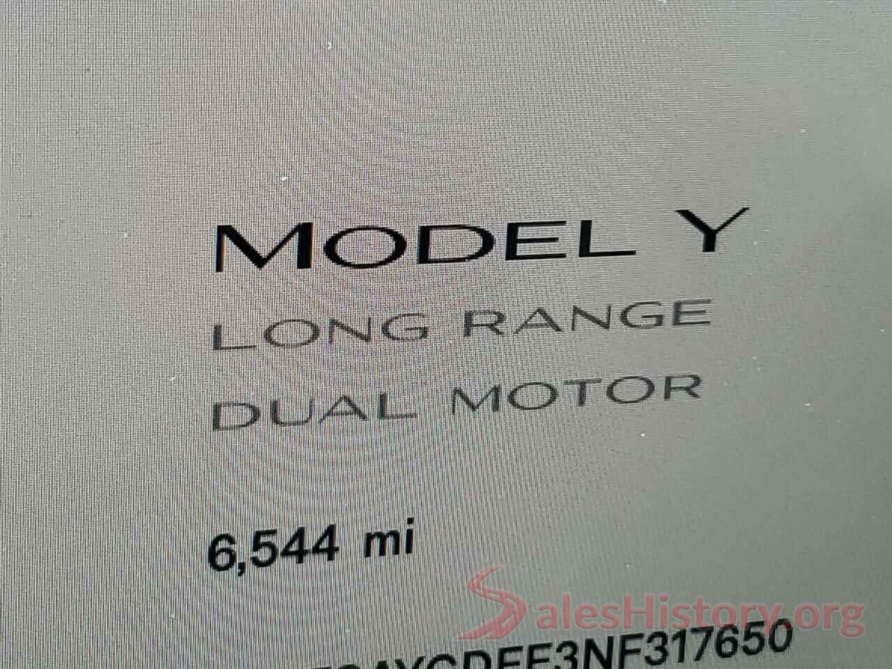 7SAYGDEE3NF317650 2022 TESLA MODEL Y