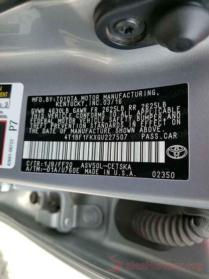 4T1BF1FKXGU227507 2016 TOYOTA CAMRY