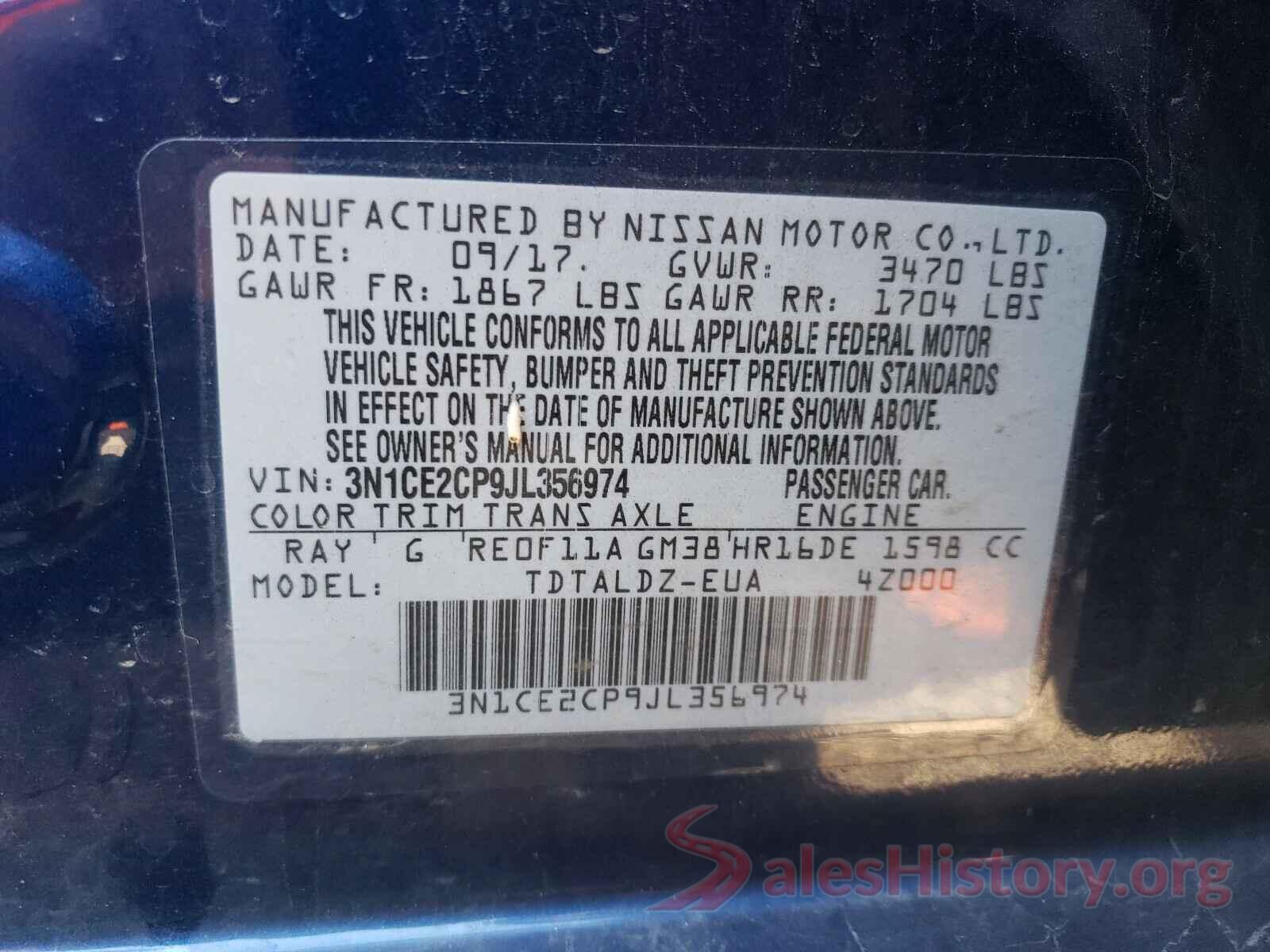 3N1CE2CP9JL356974 2018 NISSAN VERSA