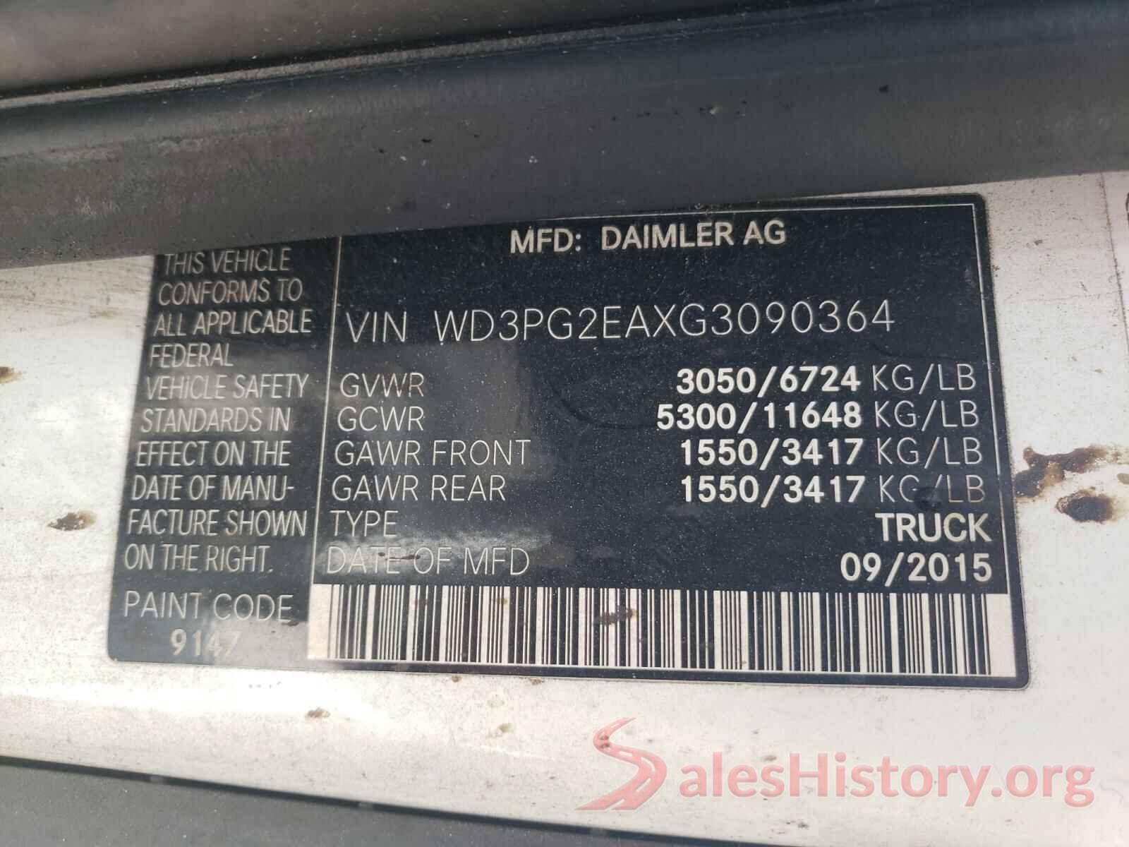 WD3PG2EAXG3090364 2016 MERCEDES-BENZ ALL OTHER