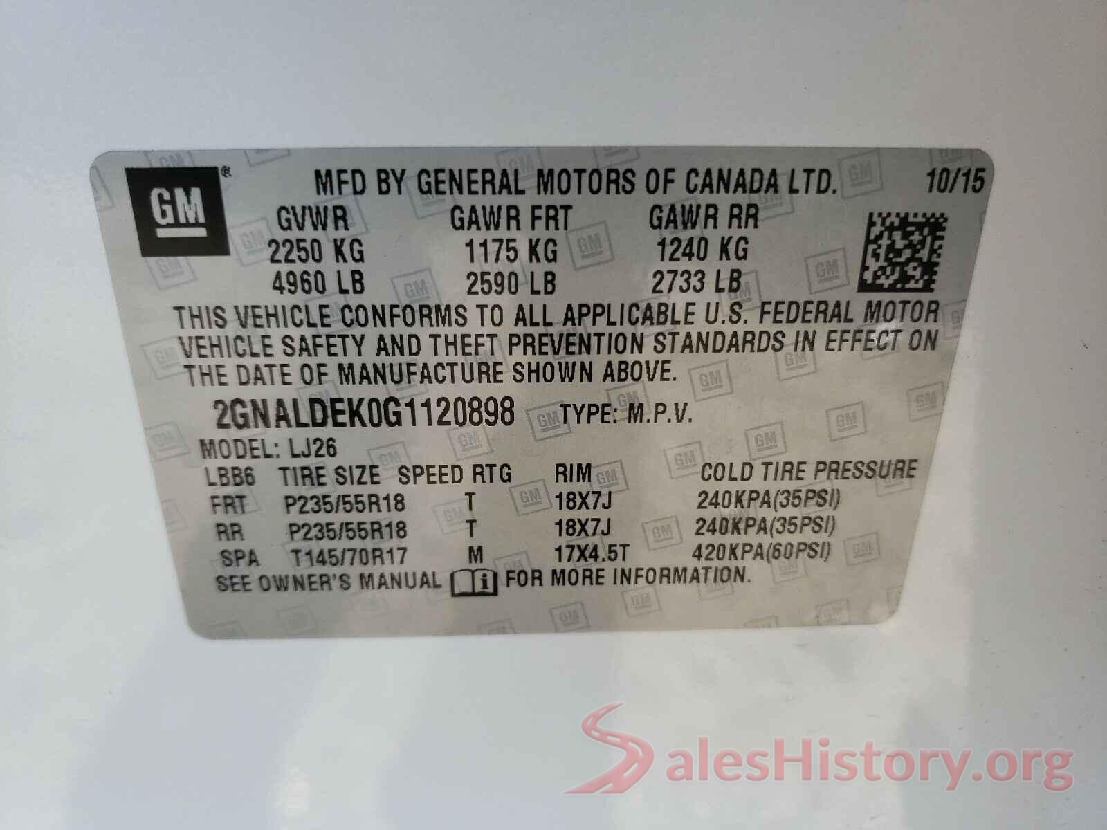 2GNALDEK0G1120898 2016 CHEVROLET EQUINOX