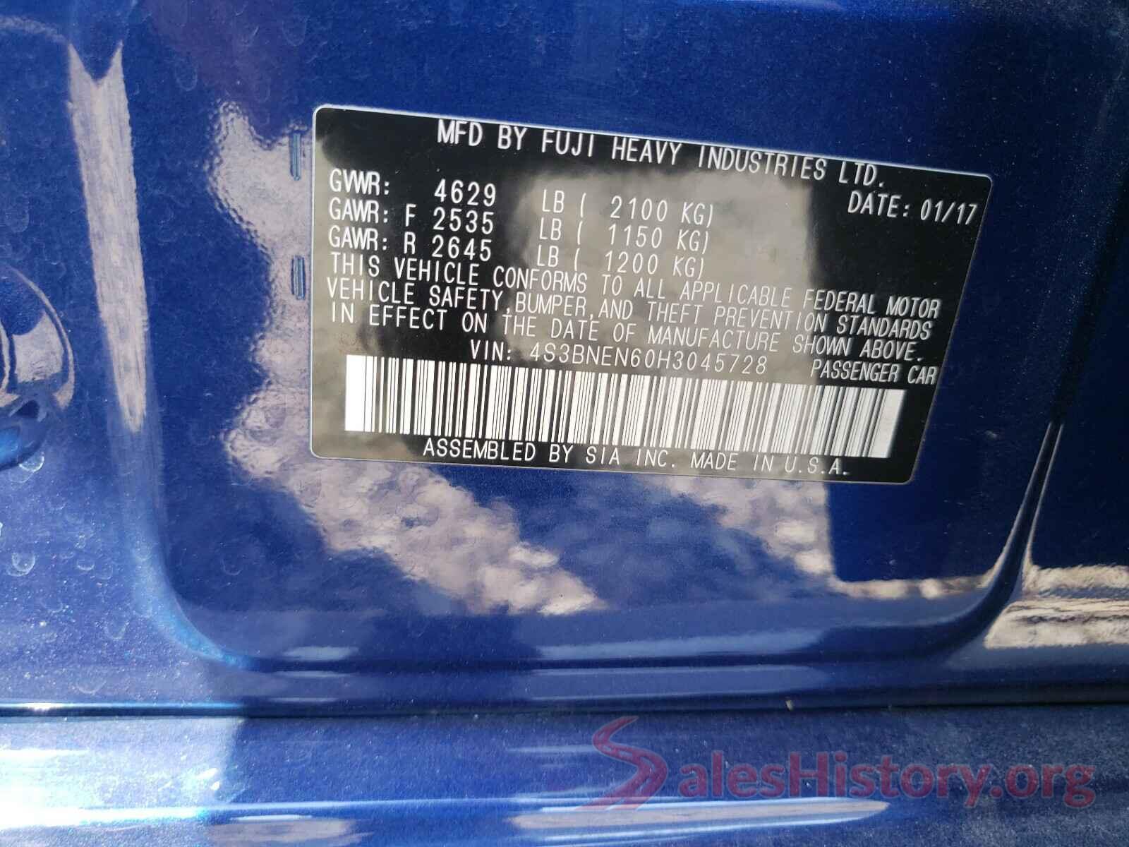 4S3BNEN60H3045728 2017 SUBARU LEGACY