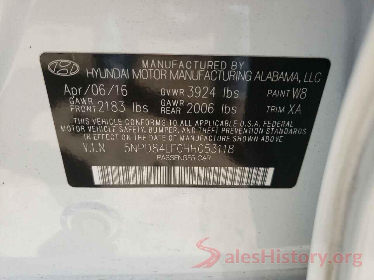 5NPD84LF0HH053118 2017 HYUNDAI ELANTRA