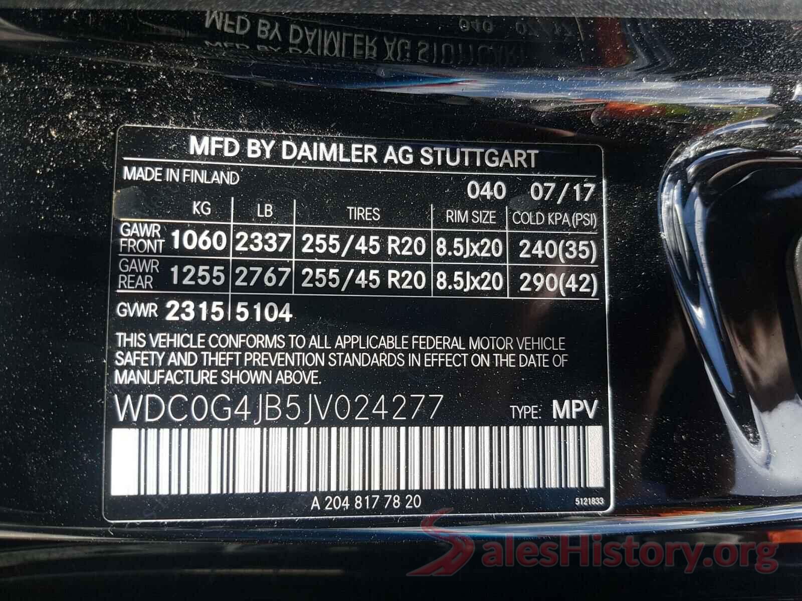 WDC0G4JB5JV024277 2018 MERCEDES-BENZ G CLASS