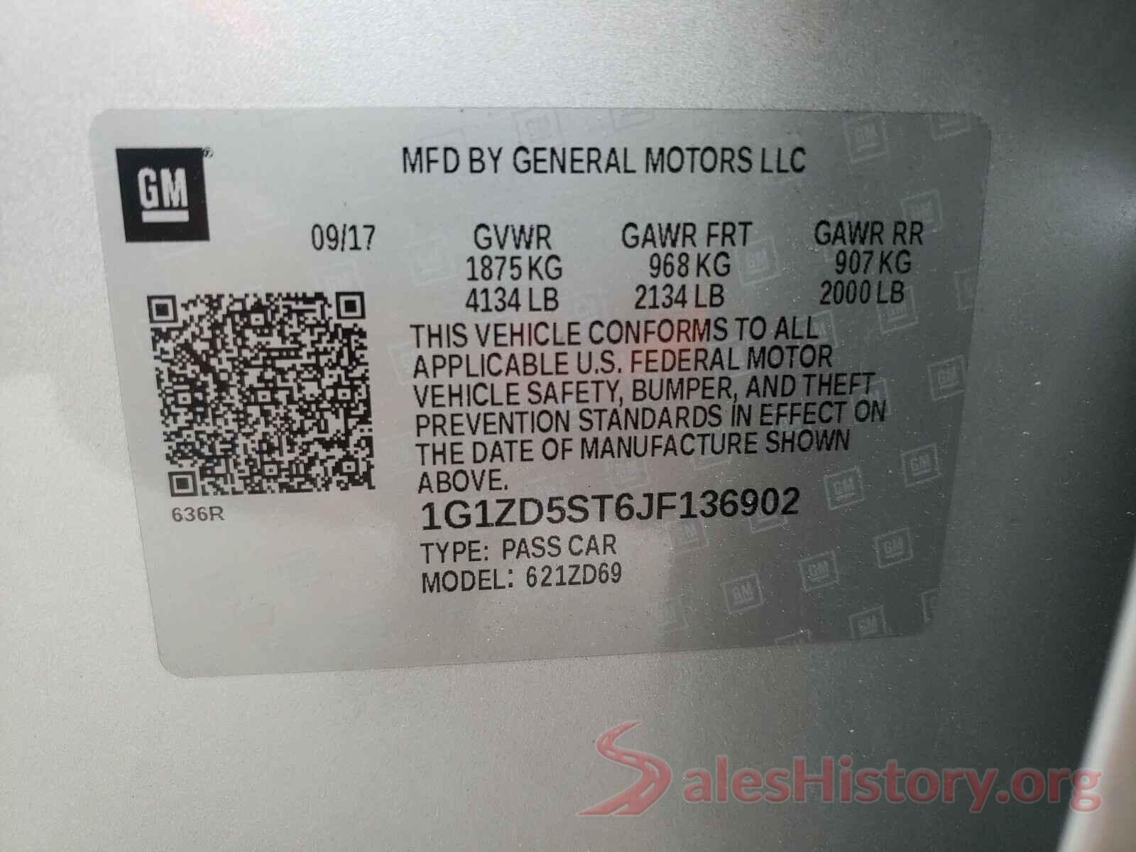 1G1ZD5ST6JF136902 2018 CHEVROLET MALIBU