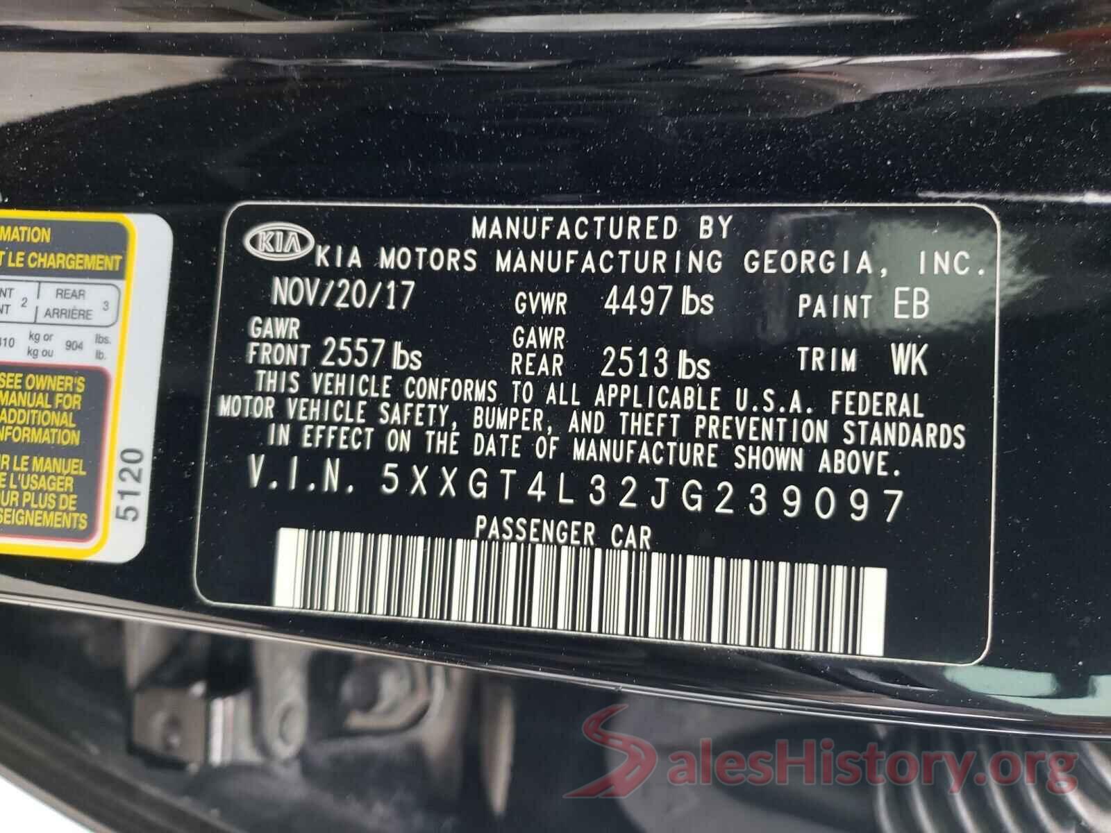 5XXGT4L32JG239097 2018 KIA OPTIMA