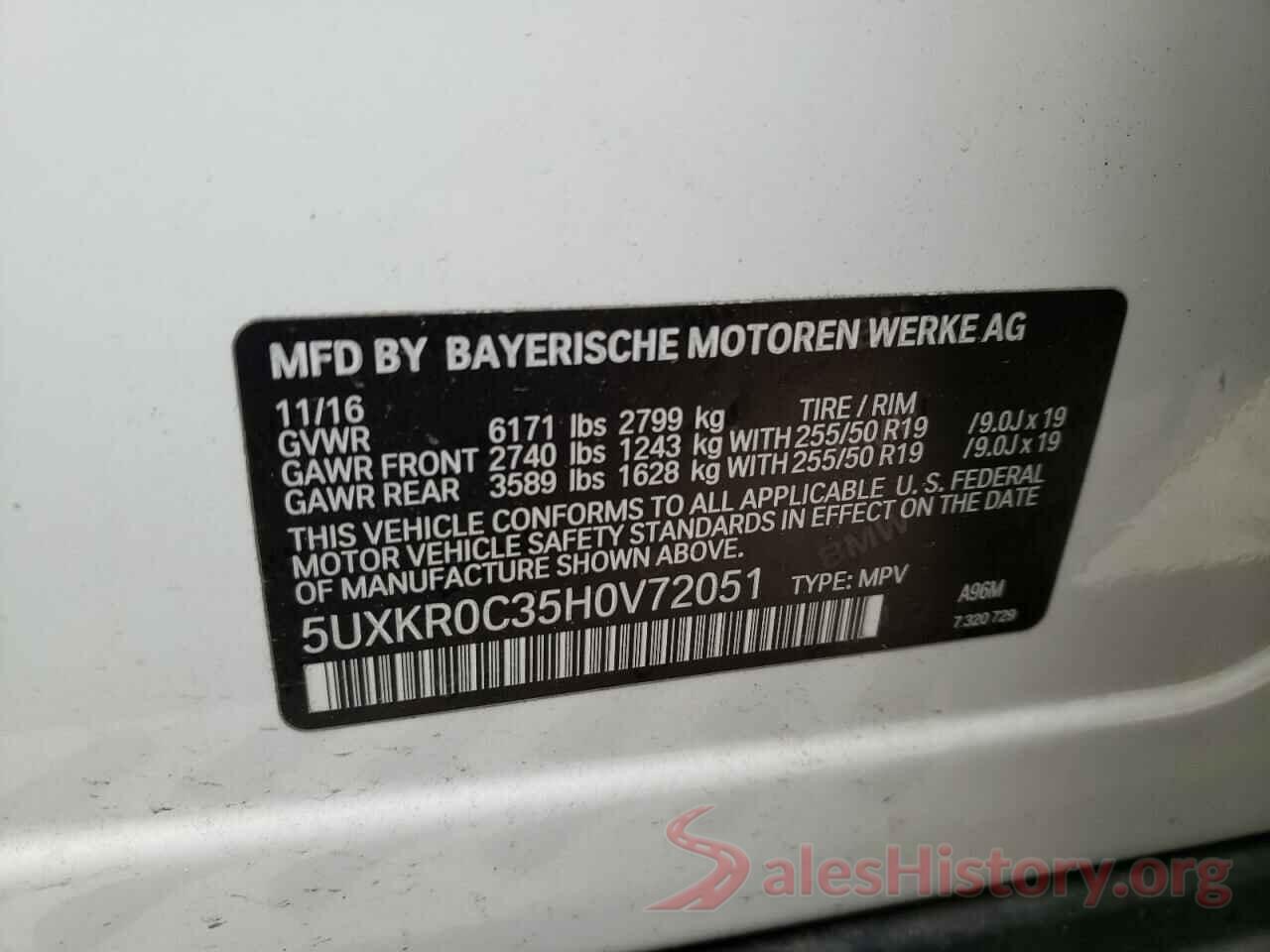 5UXKR0C35H0V72051 2017 BMW X5