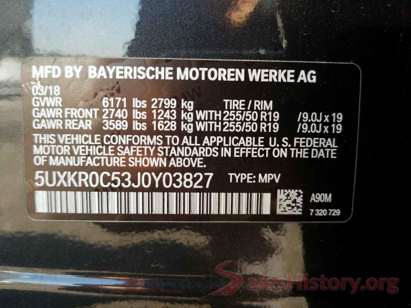 5UXKR0C53J0Y03827 2018 BMW X5