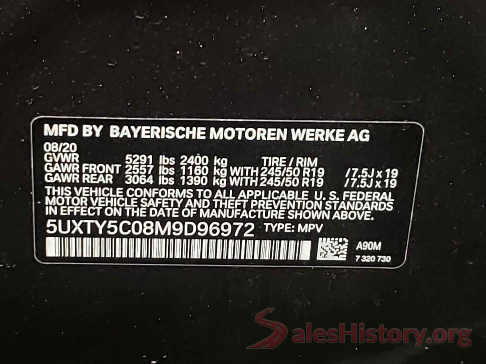 5UXTY5C08M9D96972 2021 BMW X3