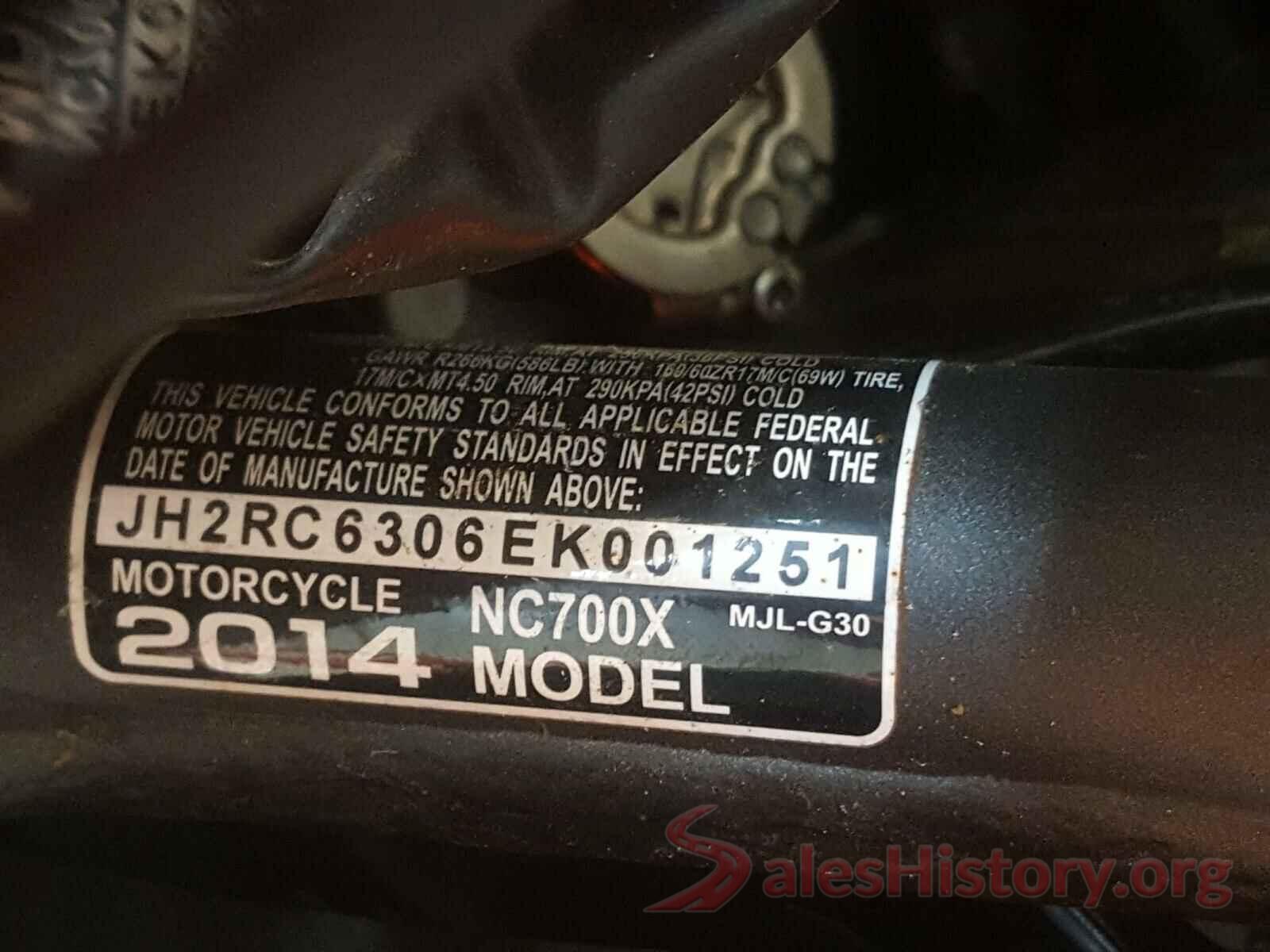 JH2RC6306EK001251 2014 HONDA NC CYCLE