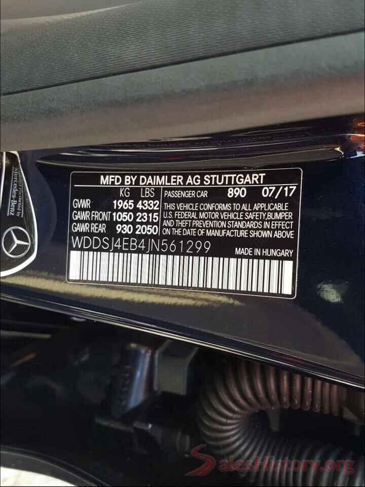 WDDSJ4EB4JN561299 2018 MERCEDES-BENZ C CLASS